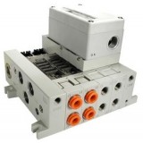 SMC solenoid valve 4 & 5 Port VQ VV5Q41-S, 4000 Series, Base Mounted Manifold, Plug-in, Serial Transmission Unit